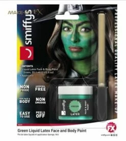 Liquid Latex Pot And Sponge Aplicator Green 46231