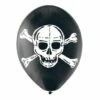 Balloon Black Skull Latex Pack Of 6