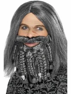 Terror Of The Sea Pirate Wig And Beard Set Grey 43284