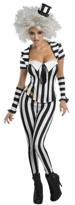 Beetlejuice Womens Fancy Dress Sexy Costume Rubies