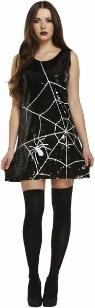 Adult Sequin Spider Web Dress V20 333